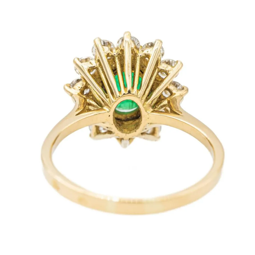 Bague Pompadour Or jaune Emeraude