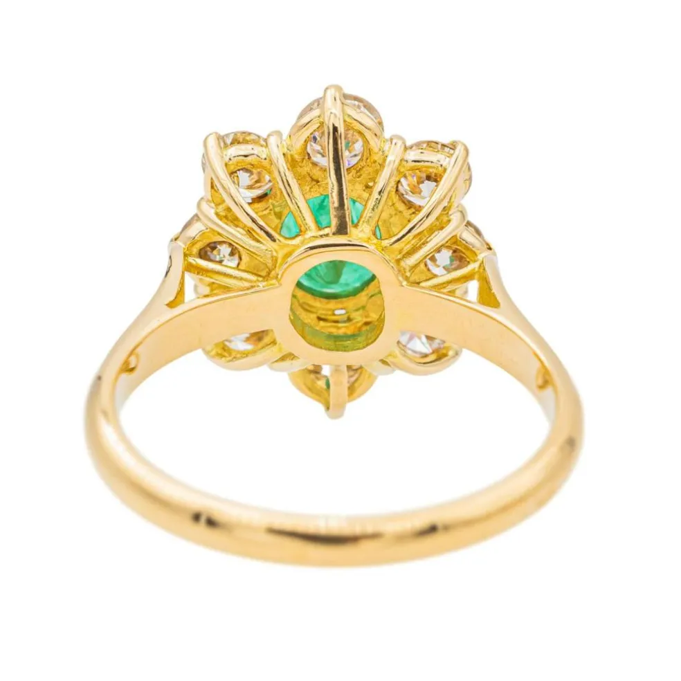 Bague Pompadour Or jaune Emeraude