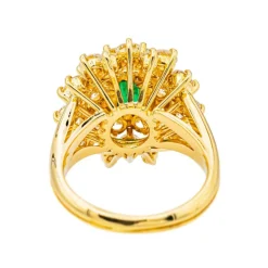 Bague Pompadour Or jaune Emeraude, Diamant