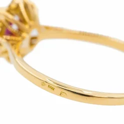 Bague Pompadour Or jaune Saphir rose
