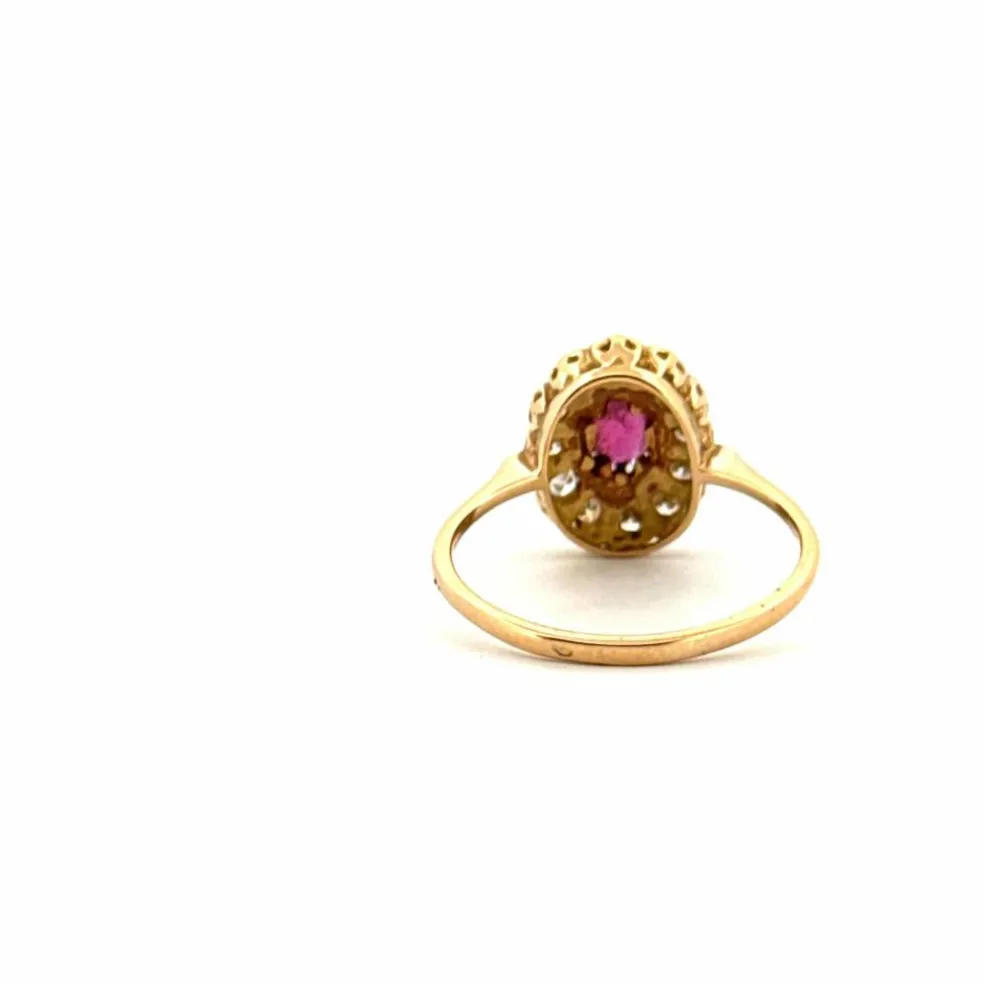 Bague Pompadour Or Jaune Spinelle Diamants