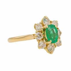 Bague Pompadour Or jaune Emeraude