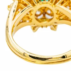 Bague Pompadour Or jaune Emeraude, Diamant