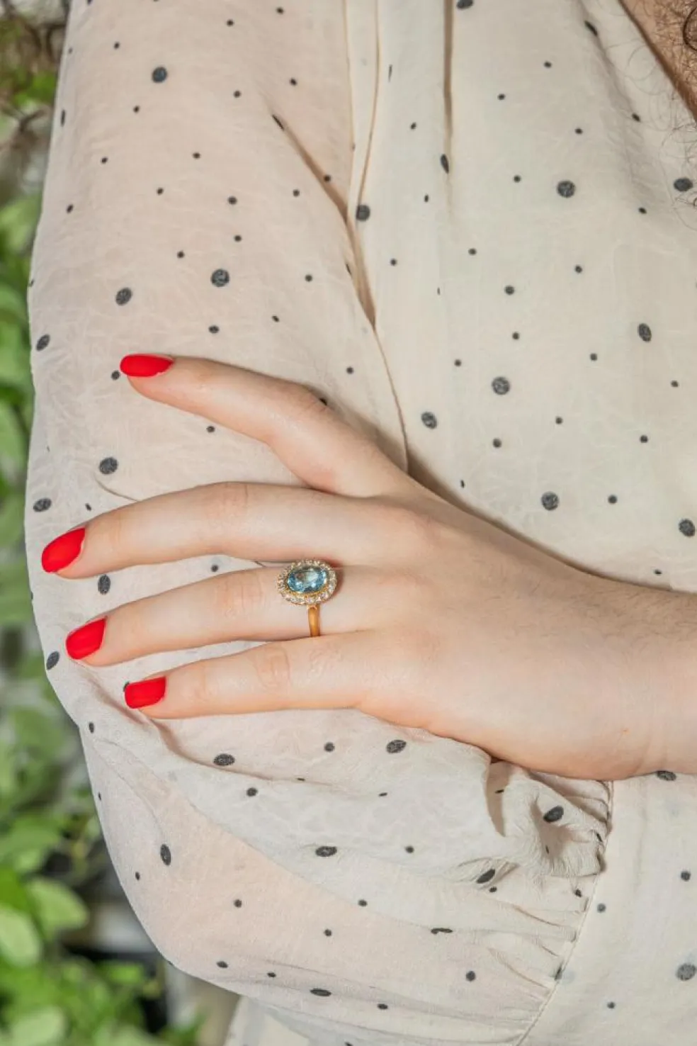 Bague Pompadour Or rose Aigue Marine