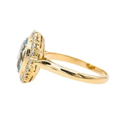 Bague Pompadour Or rose Aigue Marine