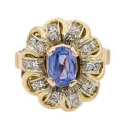 Bague Pompadour Or rose Saphir
