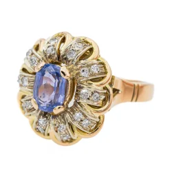 Bague Pompadour Or rose Saphir