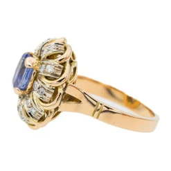 Bague Pompadour Or rose Saphir