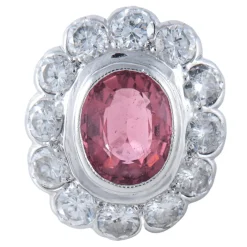 Bague Pompadour platine tourmaline