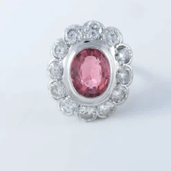 Bague Pompadour platine tourmaline