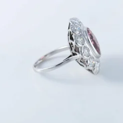 Bague Pompadour platine tourmaline