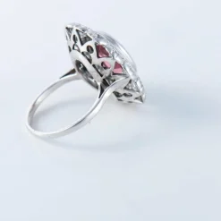 Bague Pompadour platine tourmaline