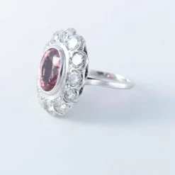Bague Pompadour platine tourmaline