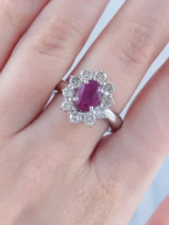 Bague Pompadour Rubis Diamants