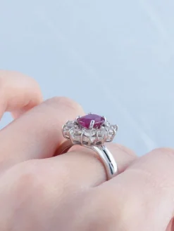 Bague Pompadour Rubis Diamants