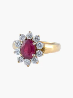 Bague Pompadour Rubis Diamants
