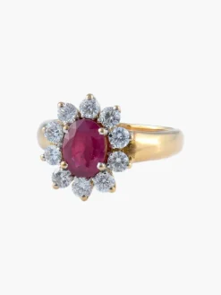 Bague Pompadour Rubis Diamants