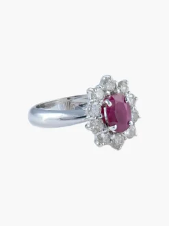 Bague Pompadour Rubis Diamants