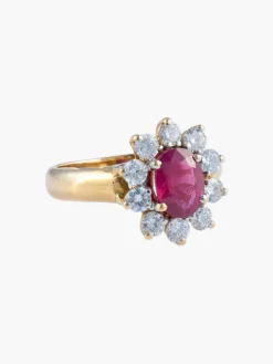 Bague Pompadour Rubis Diamants