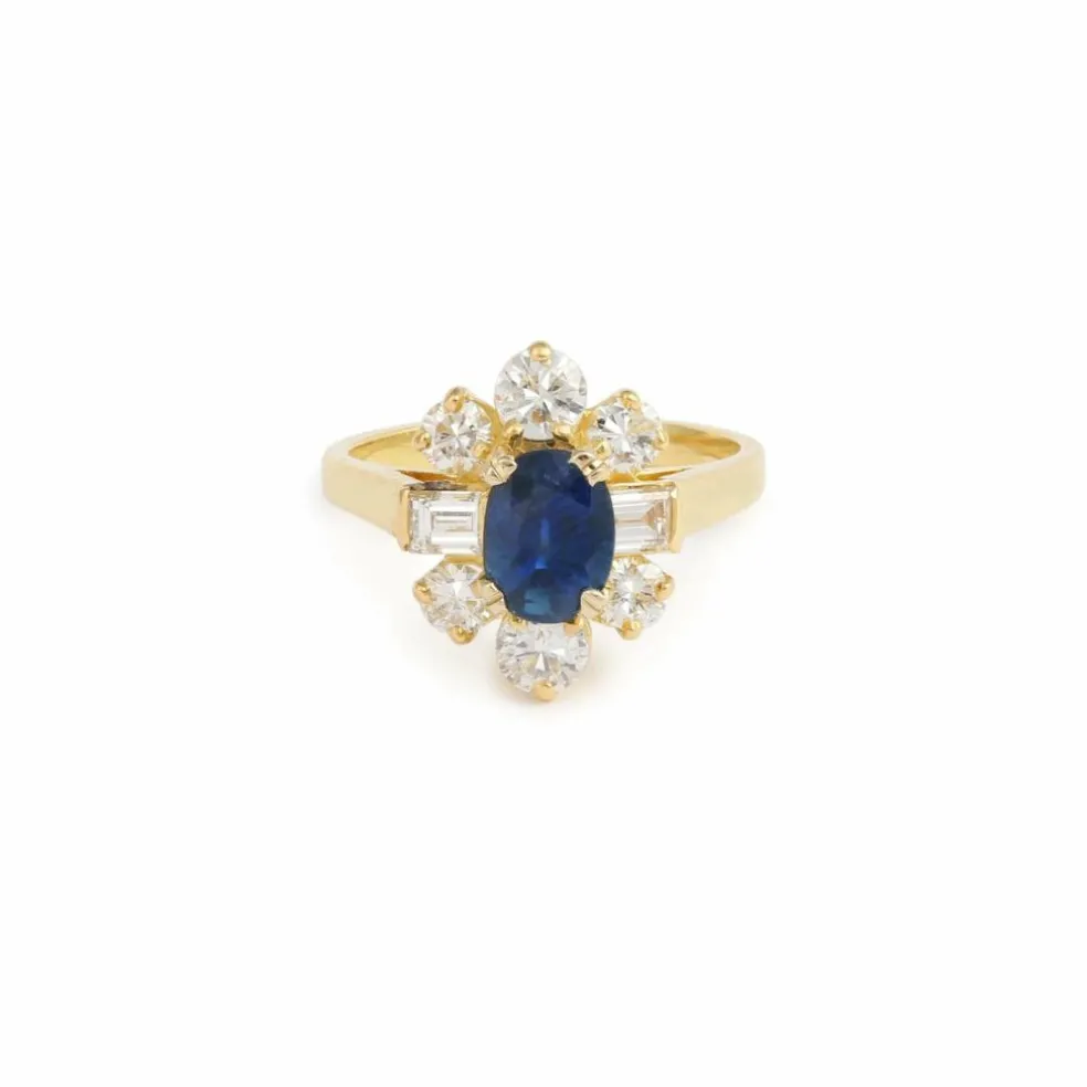Bague Pompadour Saphir 1.20 Diamants
