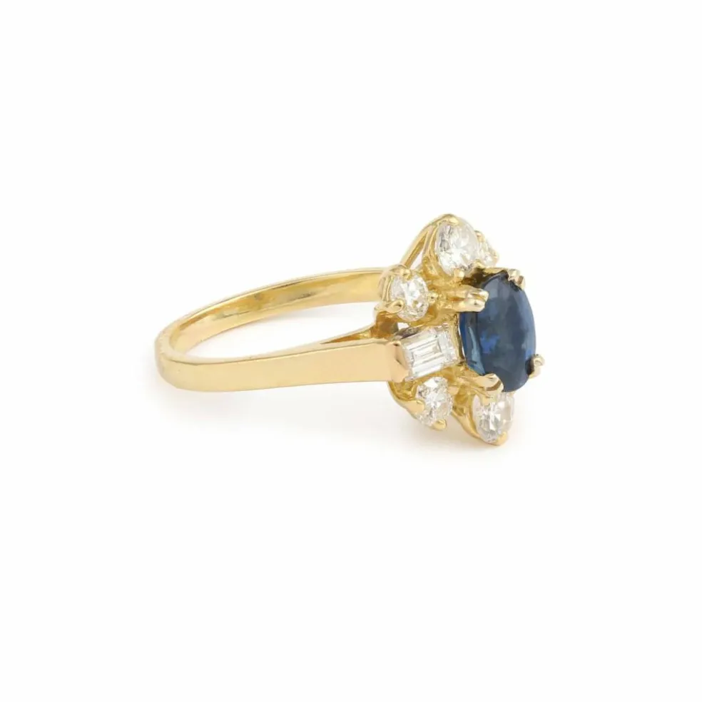Bague Pompadour Saphir 1.20 Diamants