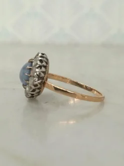 Bague Pompadour Saphir Cabochon Diamants