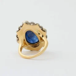 Bague Pompadour Saphir Cabochon et Diamants