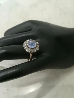 Bague Pompadour Saphir Cabochon Diamants
