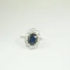 Bague pompadour saphir diamants Art Déco