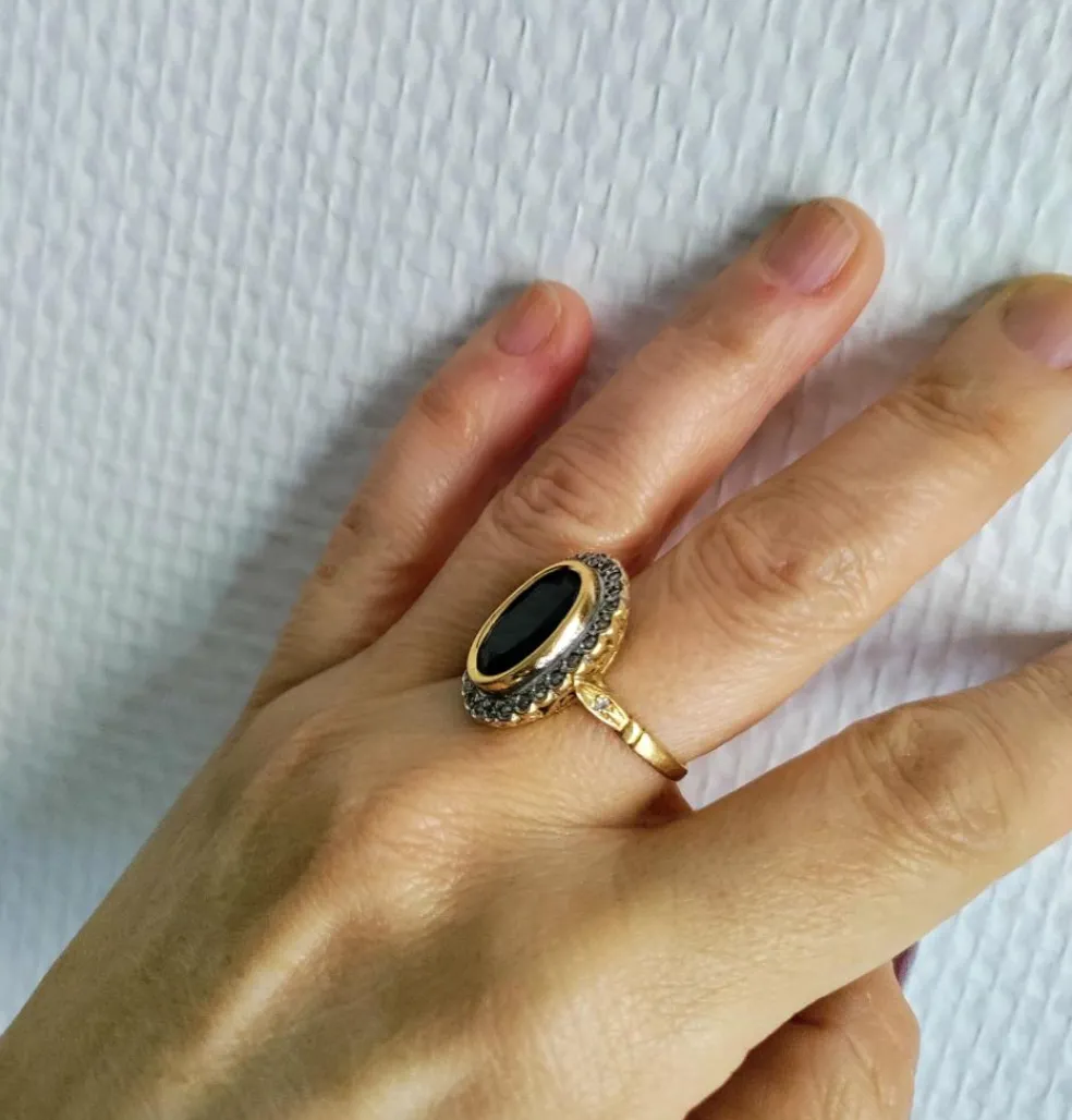 Bague Pompadour Saphir Diamants