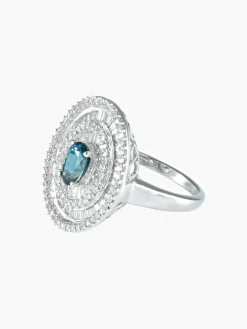 Bague Pompadour Saphir Diamants