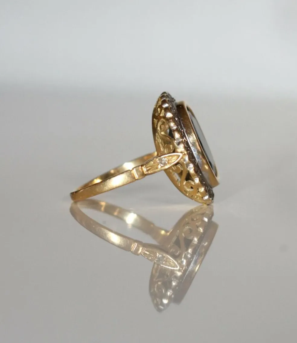 Bague Pompadour Saphir Diamants