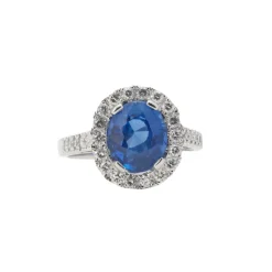 Bague pompadour saphir et diamants