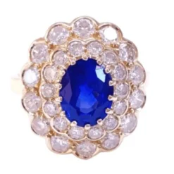 Bague pompadour saphir et diamants