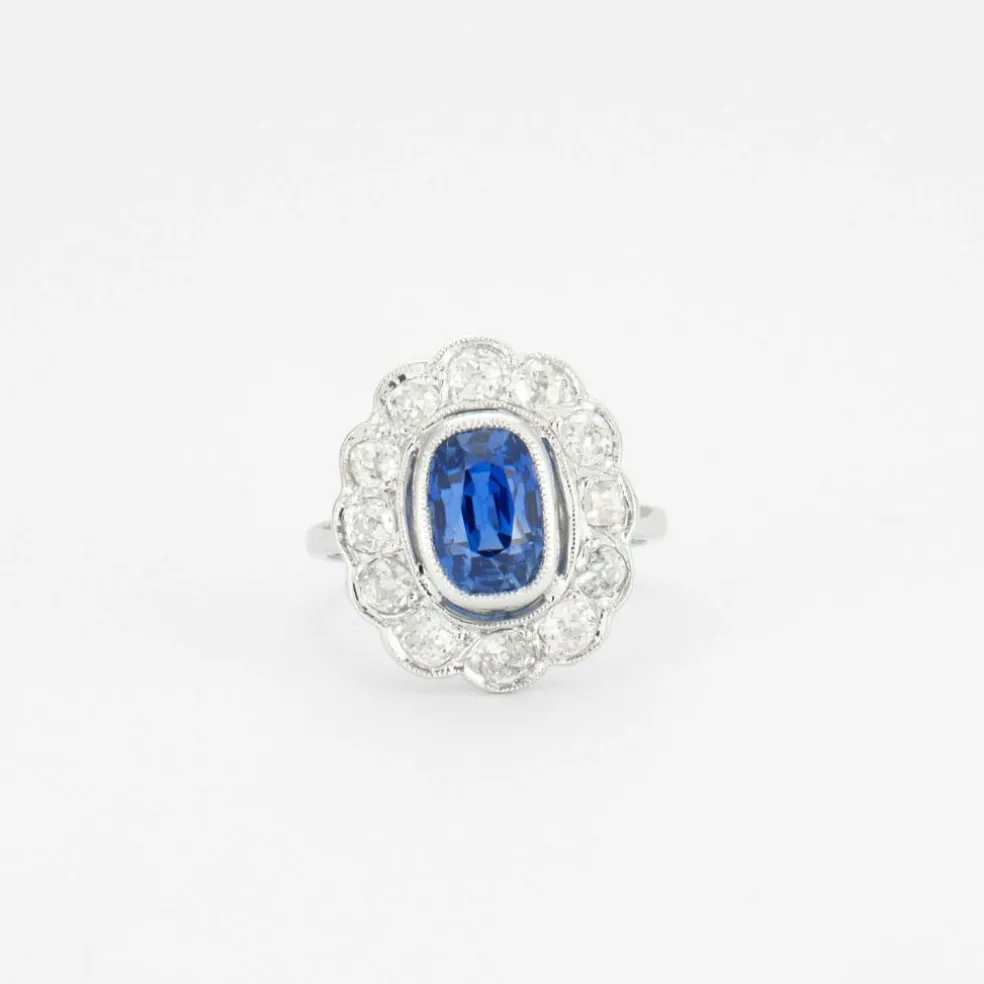 Bague Pompadour Saphir et Diamants