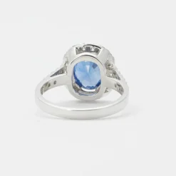 Bague pompadour saphir et diamants