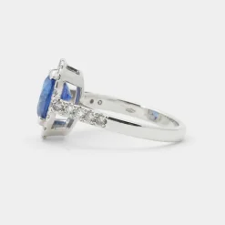 Bague pompadour saphir et diamants