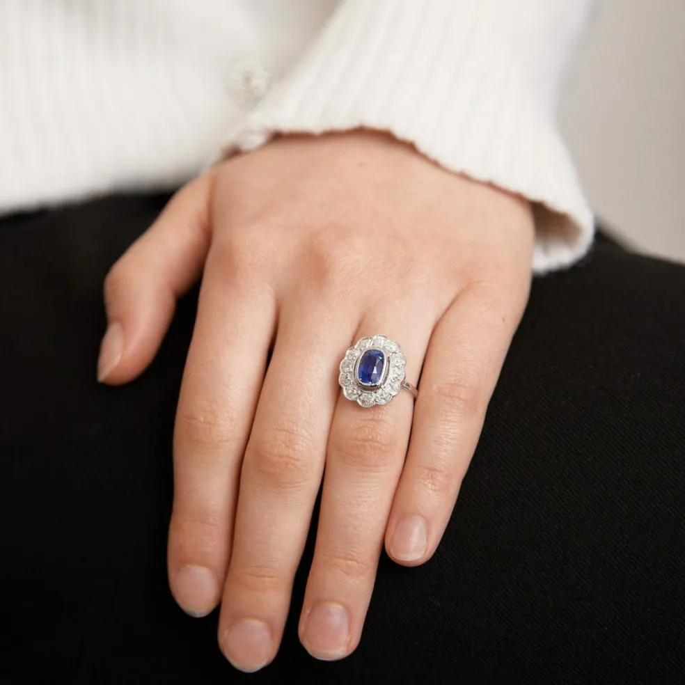 Bague Pompadour Saphir et Diamants