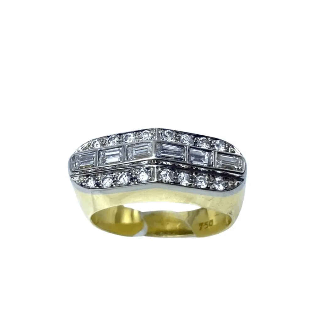 Bague "pont" 2 Ors Diamant
