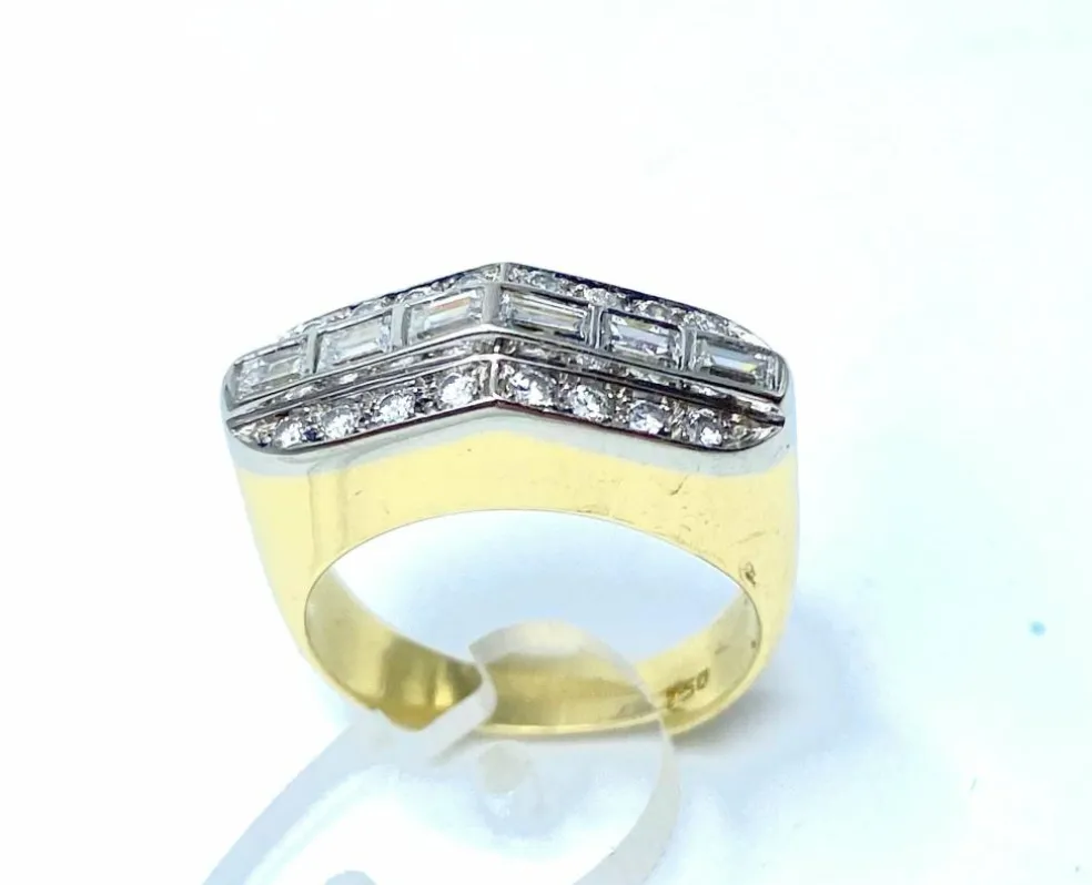 Bague "pont" 2 Ors Diamant