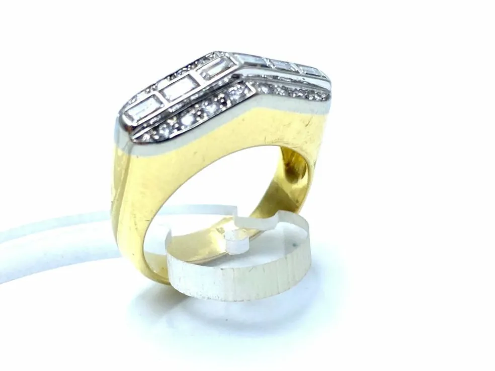 Bague "pont" 2 Ors Diamant