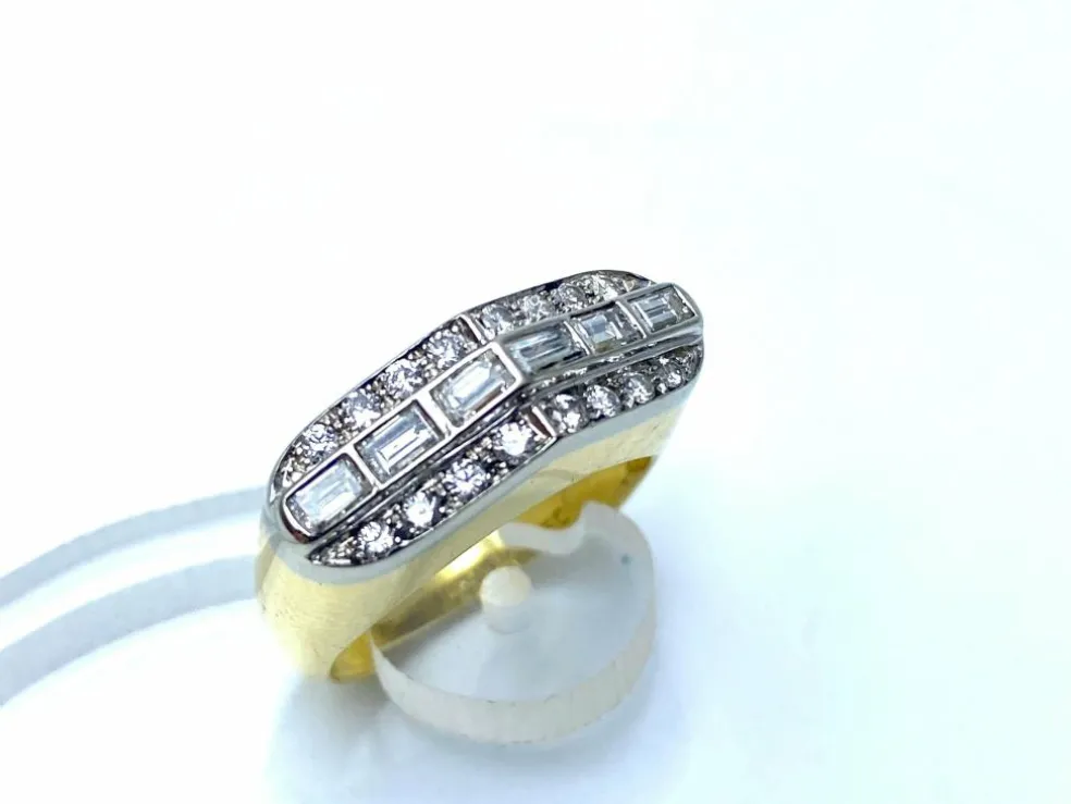 Bague "pont" 2 Ors Diamant