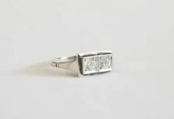 Bague pont or blanc diamants 0.50 carats