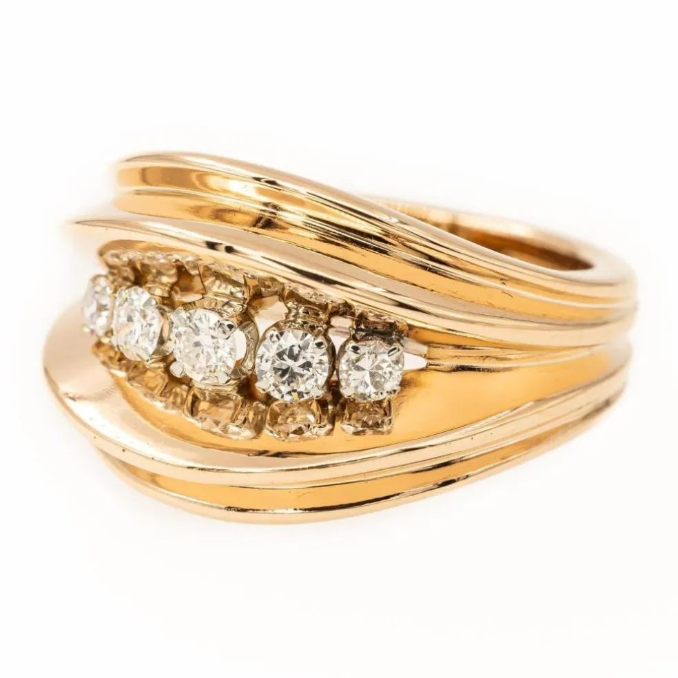 Bague Pont Or rose Diamant