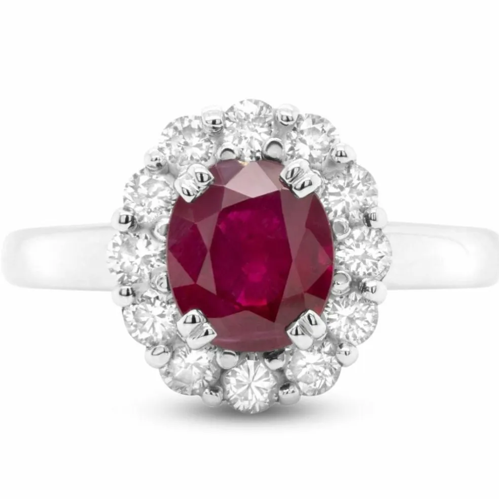 Bague Pottier or gris rubis diamants