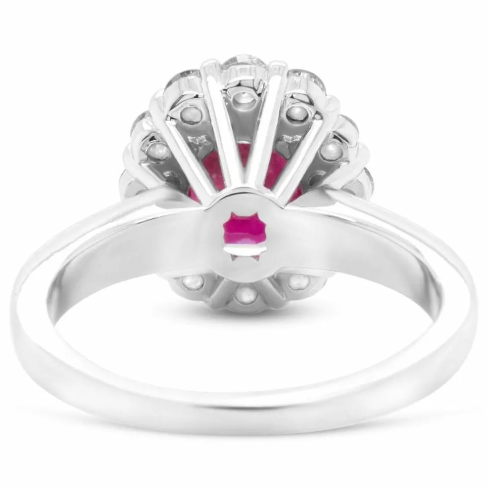 Bague Pottier or gris rubis diamants