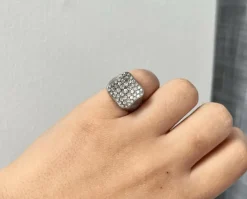 Bague pour petit doigt avec diamants, années 60
