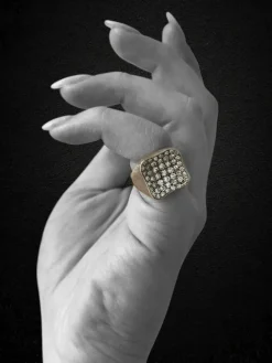 Bague pour petit doigt avec diamants, années 60