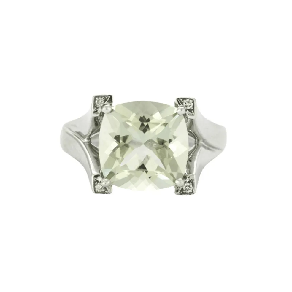 Bague Prasiolite Diamants