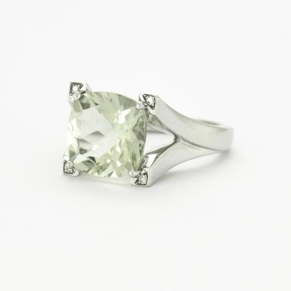Bague Prasiolite Diamants